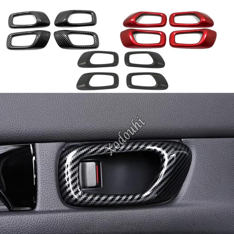 ABS Plastic Car Handrail Door Handle Bowl Covers Trim Auto Accessories Armrest 4PCS For Honda Civic 11th Gen 2024