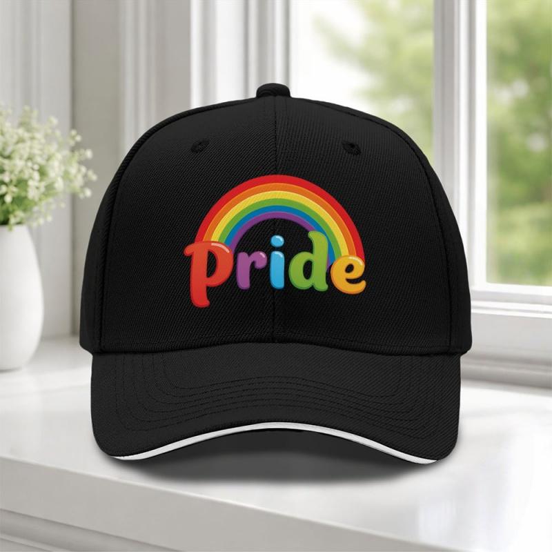 Rainbow Pride Adjustable Duckbill Baseball Cap Lightweight Unisex Hat for Festivals Weddings Golf Cycling Outdoor