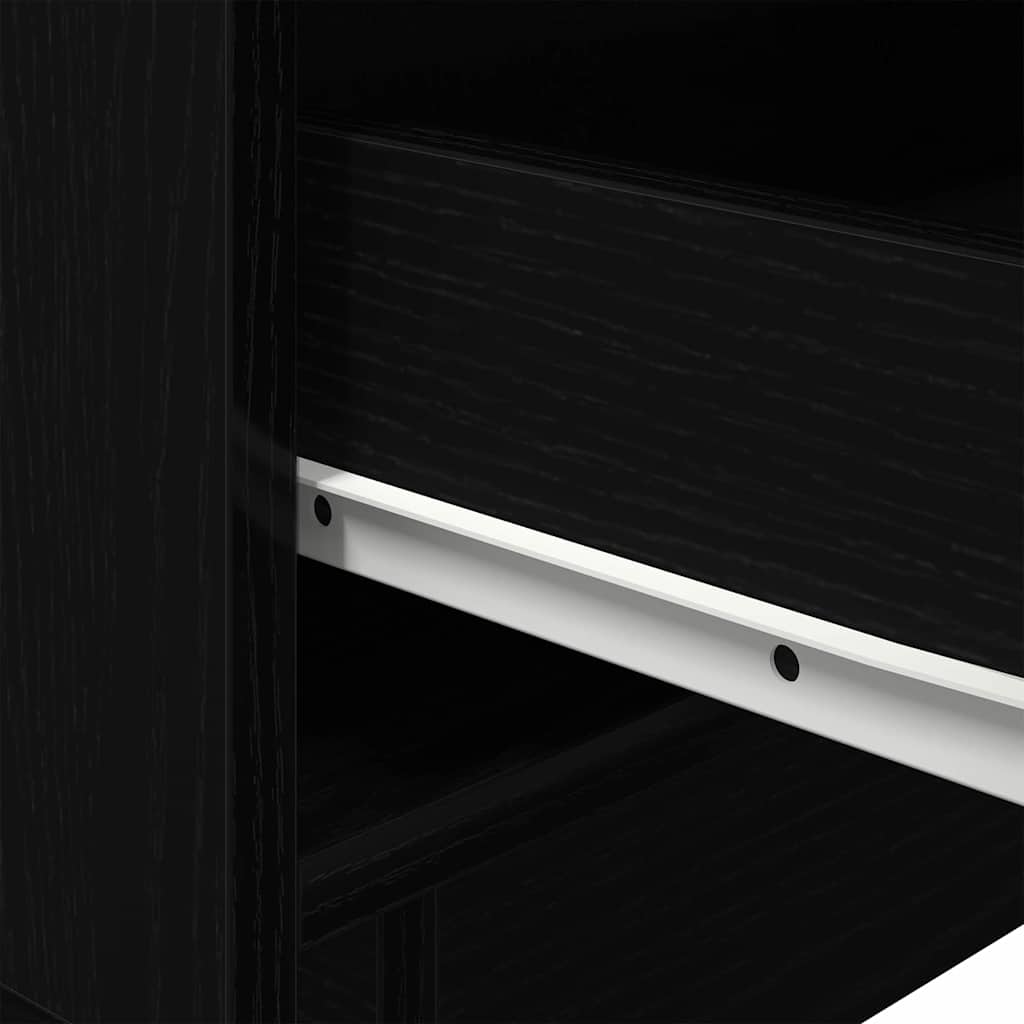 Nightstand Black Oak Look 45 x 40 x 55 cm Engineered Wood