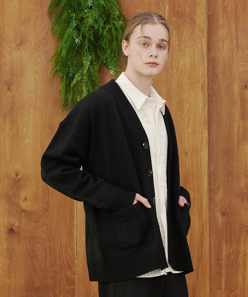 Blond9 Basic Knit Cardigan_Black