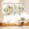 6PCS Green Leaves Printed Swedish Dishcloths Eco-Friendly Kitchen Rags Absorbent Dish Towels Reusable Washable Cleaning Cloths