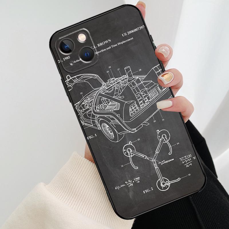 Back To The Future Time Machine Phone Case For iPhone 17 Pro Max 16 15 11 13 12 14 Pro Max mini 15 16 Plus 16e 17 Air Cover