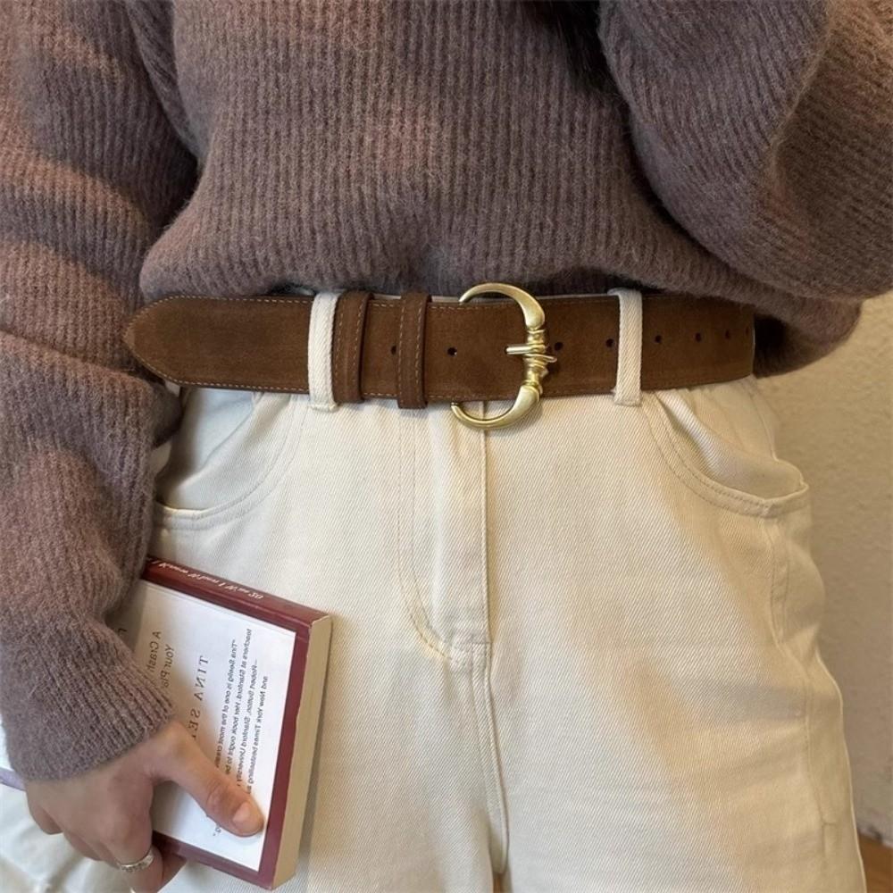 Heavy-Duty Wide Waist Belt Vintage Dress Jeans Belt American Women's Belt  Streetwear