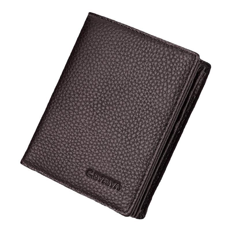 Men's Short Leather Wallet Plus Circumference Large Capacity with Zipper Men's Wallet First Layer Cowhide Soft Leather Clip
