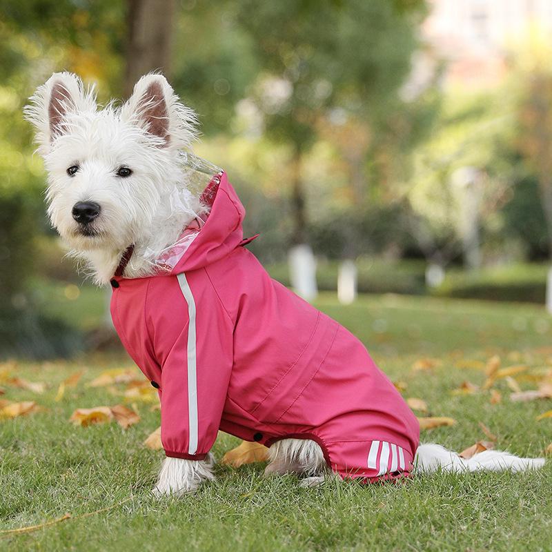 Waterproof Four-Legged Dog Raincoat for All Sizes - Outdoor Pet Rain Gear