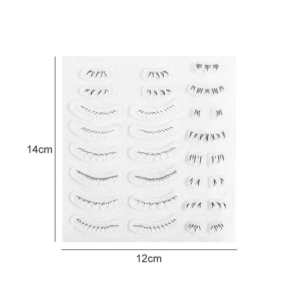 Natural 16 in 1 Lower Eyelash Stamps Set DIY Lower Lashes False Eyelash Print Tool  Beauty