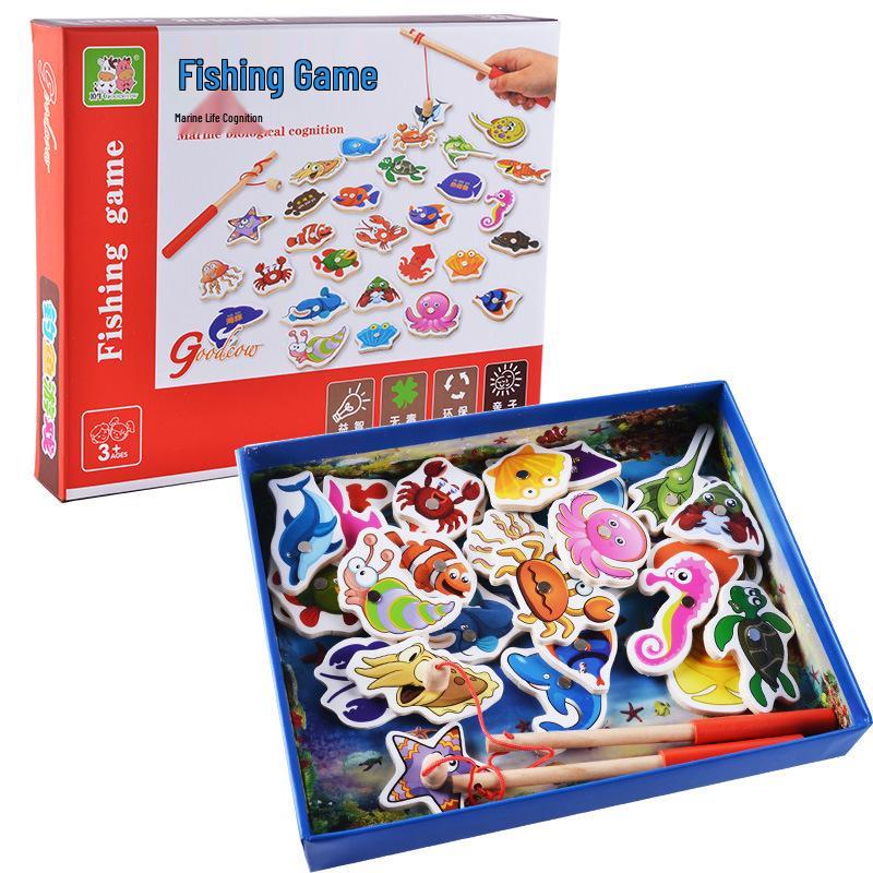 Kindergarten Magnetic Building Blocks & Fishing Game Set: Educational Toys for Parent-Child Interaction
