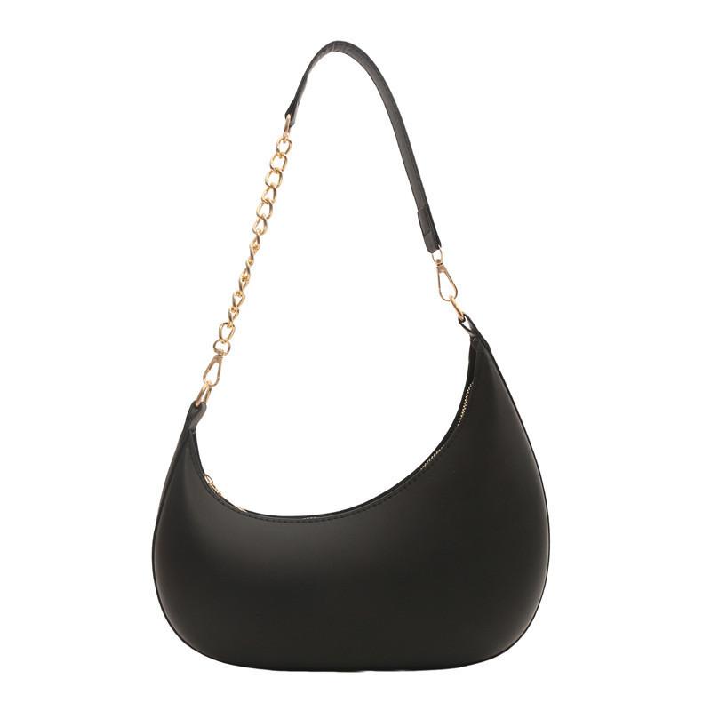 Stylish Mid-sized Crescent Handbag For Women 2024 Simple Urban Pu Leather Bag