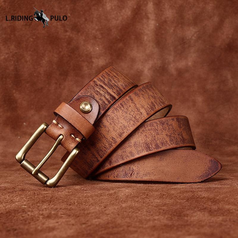 Genuine Leather Belt for Men and Women Retro Pure Cowhide Jeans Belt Korean Style Trendy Genuine Leather Versatile Universal