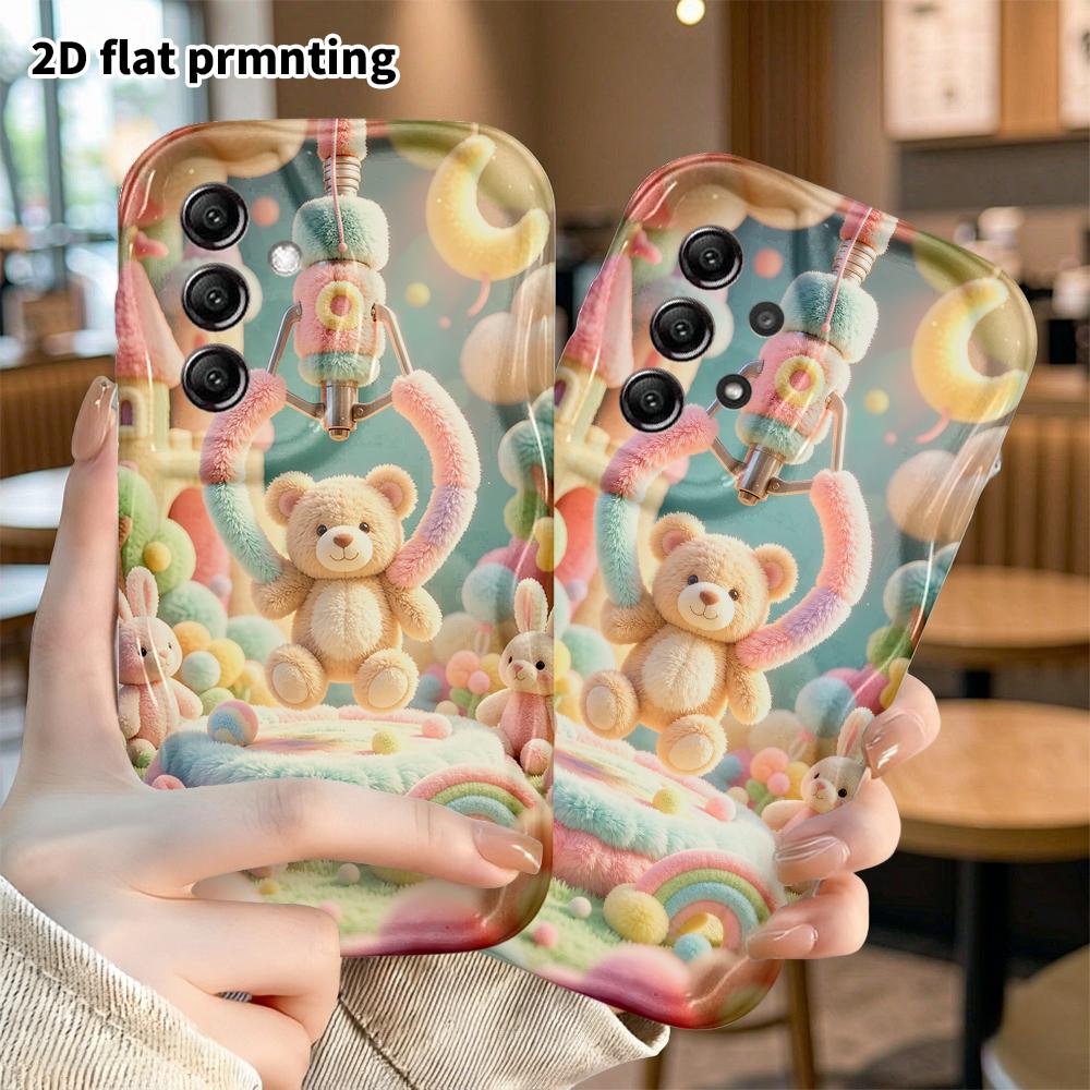 Phone Case: 2D Flat, Fits Samsung Galaxy A34 A35 M05 M06 S20 S22 S21 FE Plus 5G, Plush Little Bear, Perfect Christmas and Halloween Holiday Gift