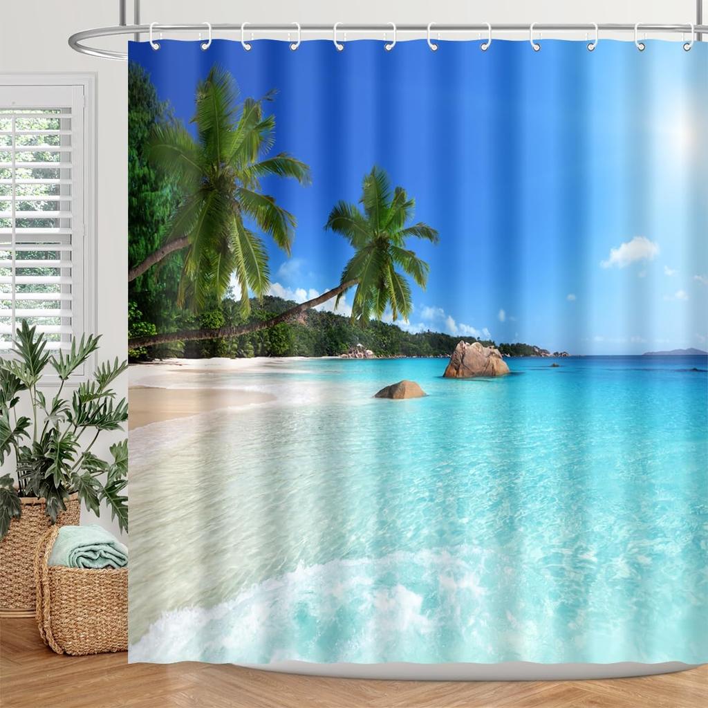 Wildtier Duschvorhang Dschungel Elefant Giraffe Zebra Regenwald Tropisch Safari Badezimmer Heimdeko Wasserdicht Polyester