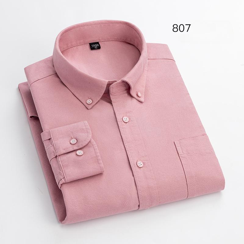 Fashion 100%cotton Casual long-sleeve Shirts for men oxford striped plaid tops slim fit formal shirt white black office clothes