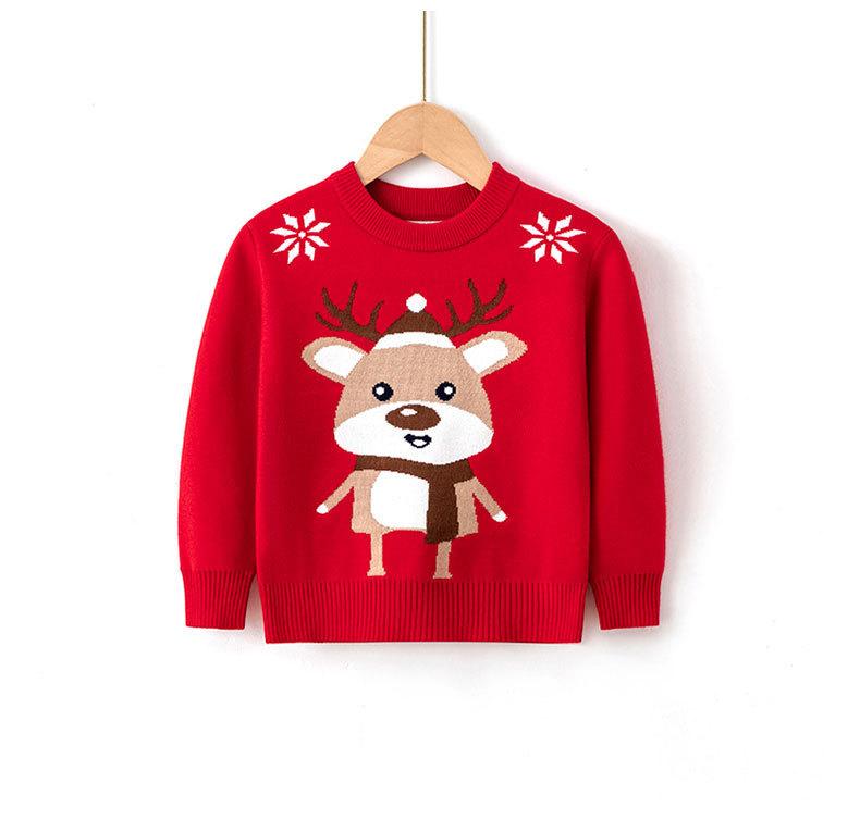 New Children's Christmas Sweater Collection: Girls' and Boys' Autumn/Winter Cartoon Pullover Knitwear
