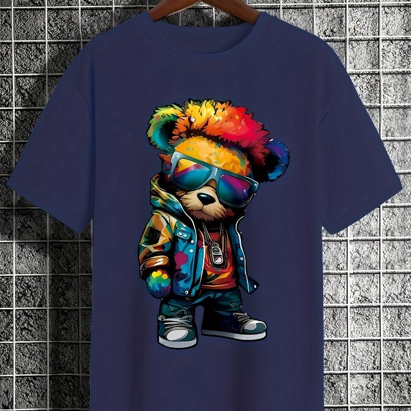 

Colorful Stylish Teddy T-Shirt,Lightweight T-Shirt Breathable Cool, Comfortable Wear XXL темно-синього кольору