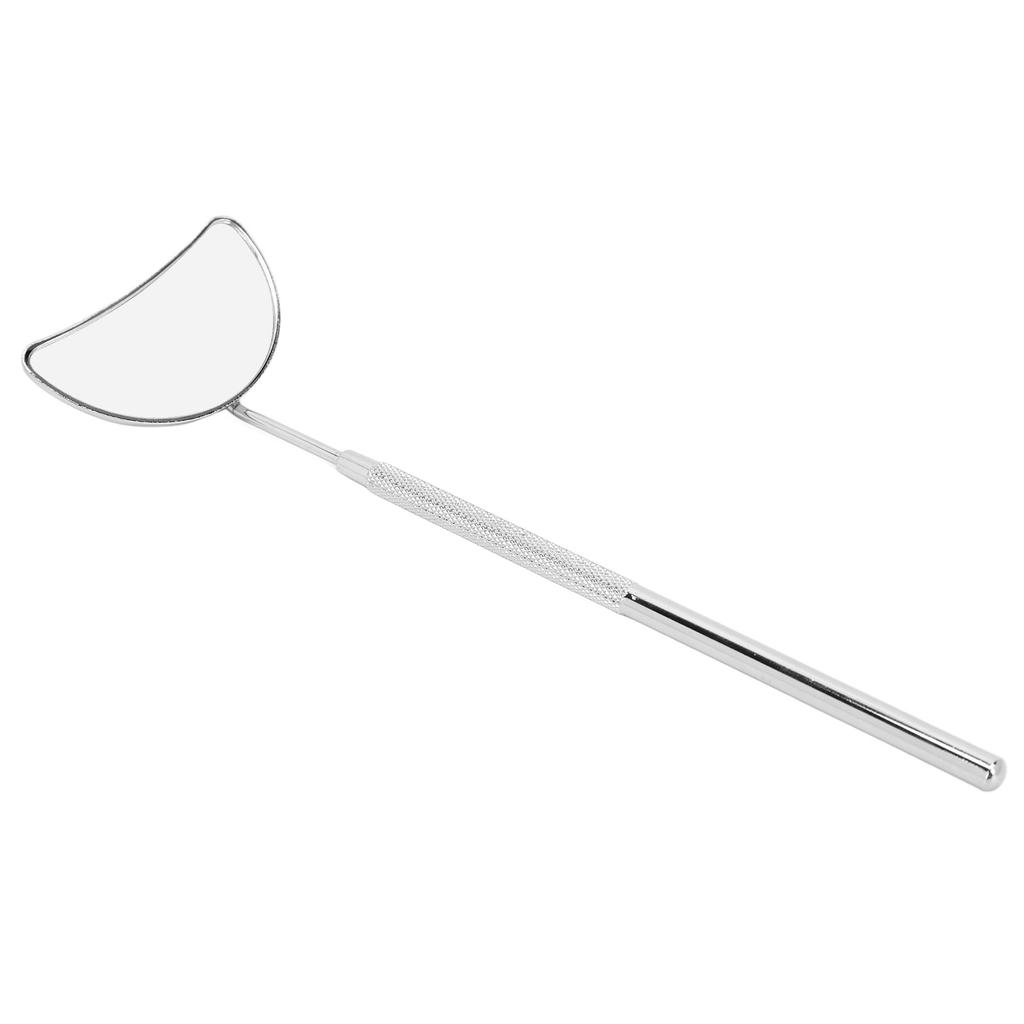 Eyelash Extension Mirror Detachable Handle Moon Shaped Stainless Steel Eyelash Makeup Mirror Silver