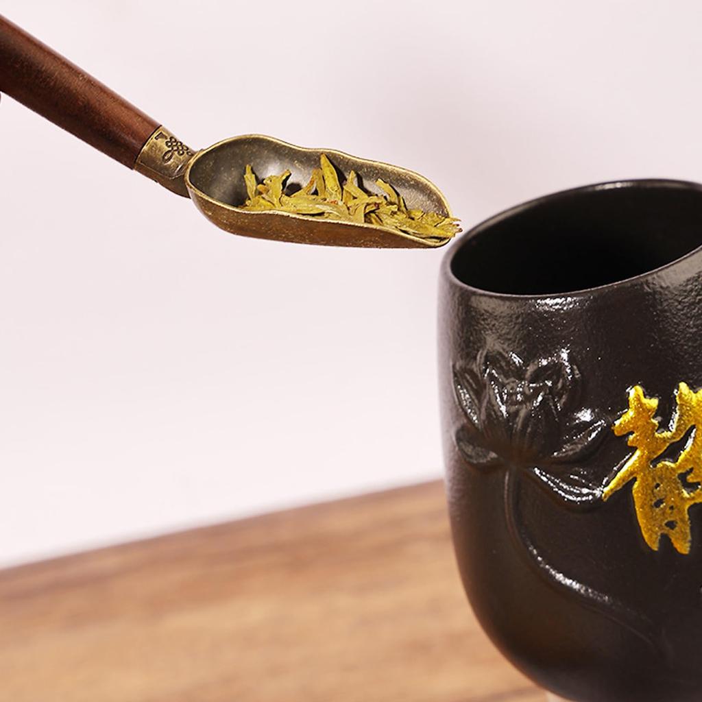 Experience the Essence of Chinese Tea with This 6-piece Tea Ceremony Set Made of Sandalwood and Copper: Six Gentlemen (tea Spoon, Tea Needle, Tea