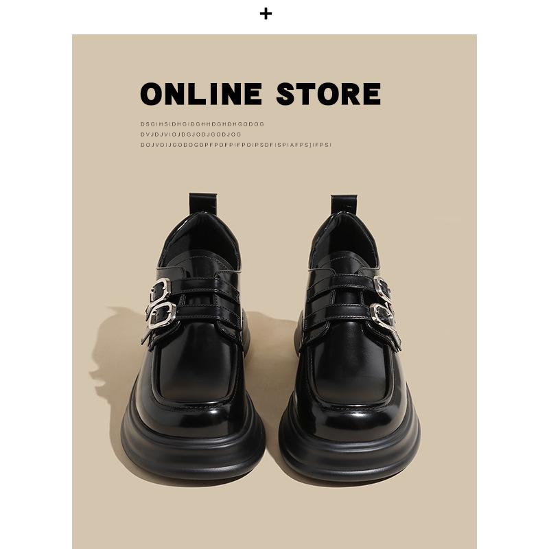 2025 Spring Women's Retro Thick-Soled Leather Mary Jane Loafers