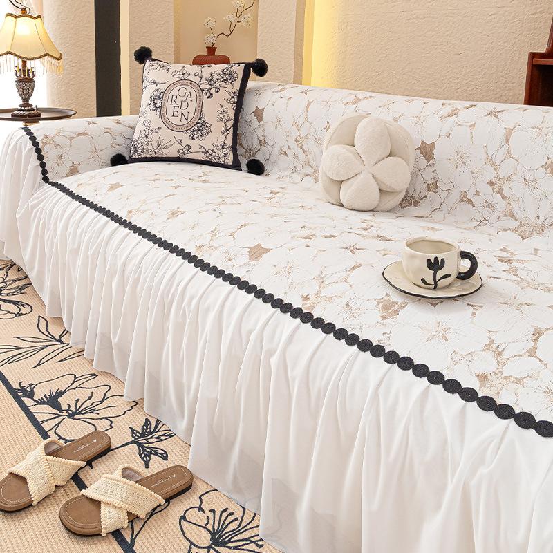 Chenier Skirt Sofa Cover, Universal In All Seasons, High-end Sofa Towel, Non-slip and Anti-cat Scratch Full Cover Sofa Cover
