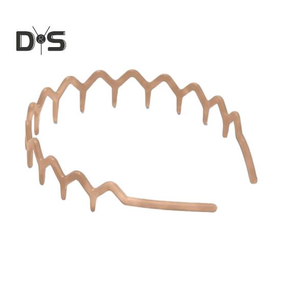 

Зубчатая повязка на голову с зигзагообразным узором в форме зуба для мужчин и женщин в стиле 90-х годов, волнообразная повязка на голову с нескользящей ручкой, аксессуар для волос бежевый