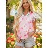 American Shiying Summer New Flower V-neck Short Sleeve T-shirt Women 2025 Design Sense Frill Pullover Women