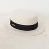 Hat Women's Autumn and Winter Flat Top Hat Wool Felt Hat British Retro French Elegant Fashion Versatile Warm Hat