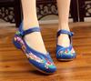 Caifeng Women's Embroidered Cloth Dance Shoes with Soft Cowhide Sole for Hanfu
