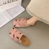 Thick-bottomed woven bag head half slippers women's summer wear new with skirt beach retro cool slippers