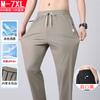High Quality Mens Stretch Casual Pants Elastic Waist Sweatpants Ice Silky Comfortable Pants Wrinkle Resistant Running Slacks