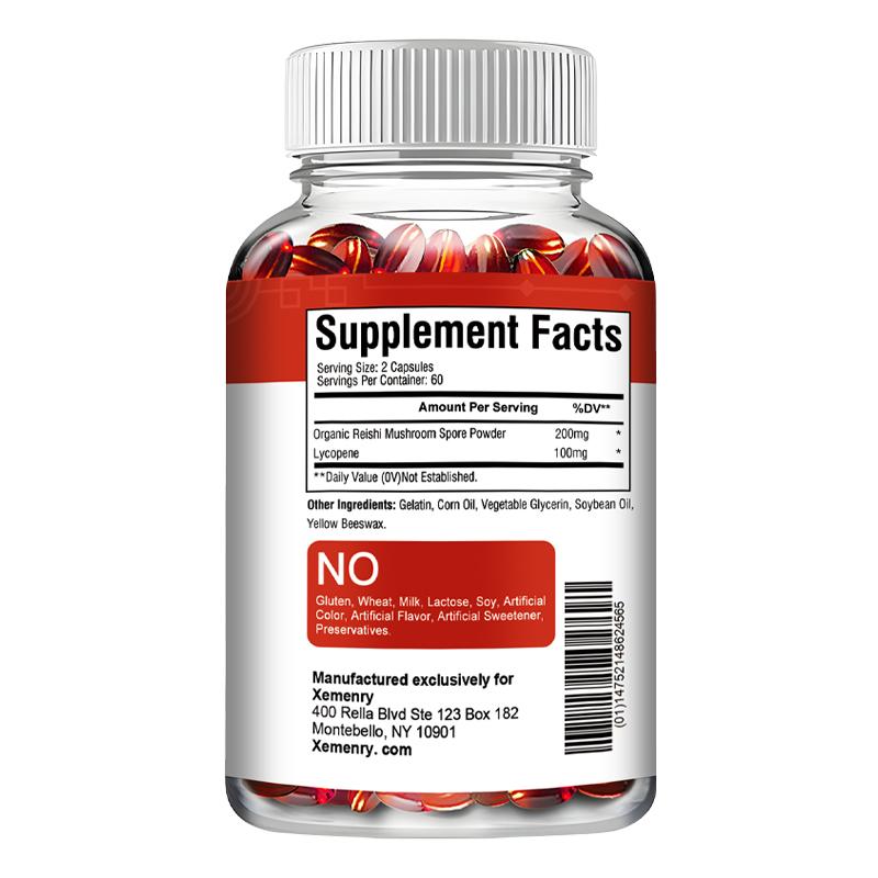 Reishi Lycopene 300mg -Organic Reishi Mushroom Spore-Antioxidant Prostate Health