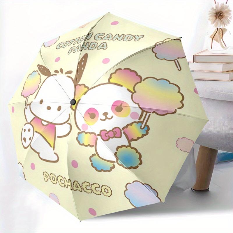 1pc Cartoon Candy Panda Pochacco Sanrio Pattern Automatic 3-Fold Umbrella, 8 Steel Frames, High-Value Folding Umbrella, Suitable for Office, Travel an