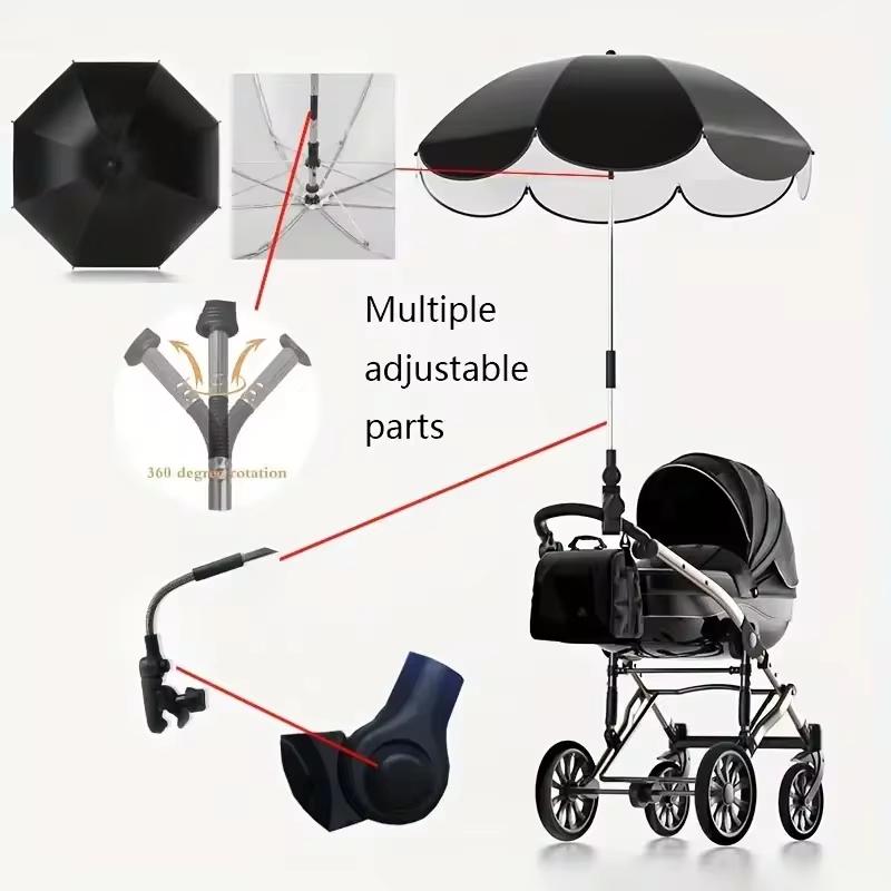 Universal Baby Car Pram Umbrella Adjustable Shade Umbrella Uv Sunshade For Stroller Accessories Sun Visor Portable Parasol Items