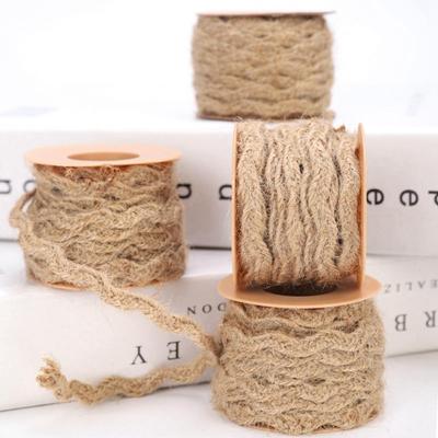 Christmas Party Natural DIY Gift Wrapping Rustic Jute Ribbons Braided String Burlap Lace Hemp Rope
