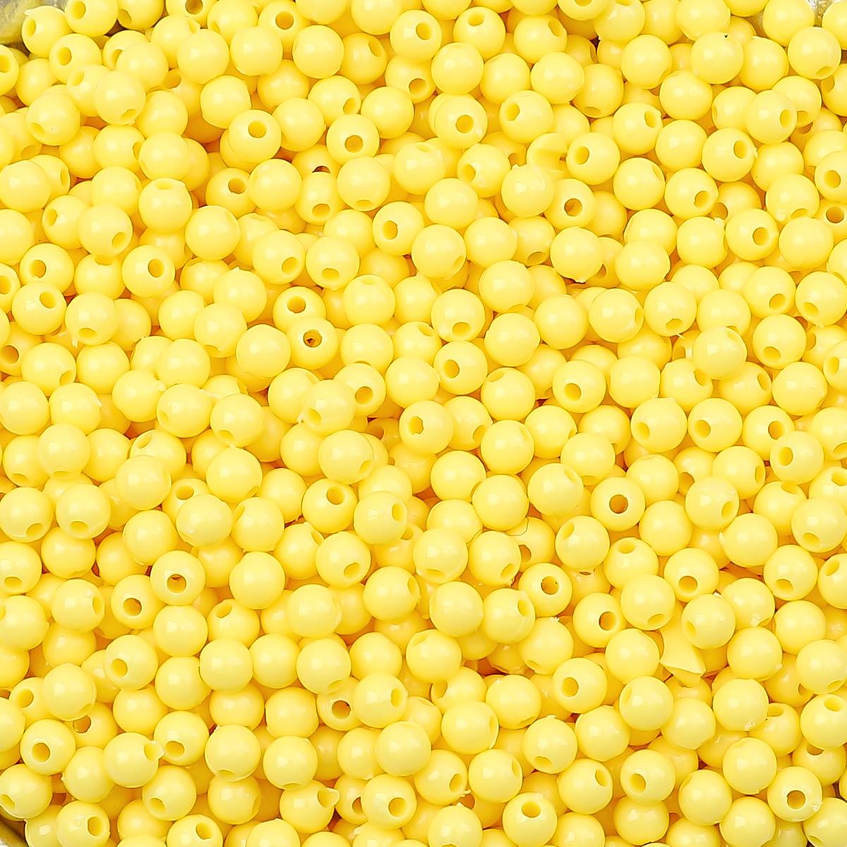 

900 шт. Акриловые бусины Однотонные Круглые Свободные Разделительные бусины для Изготовления Ювелирных Изделий DIY Браслеты Ожерелье жёлтый