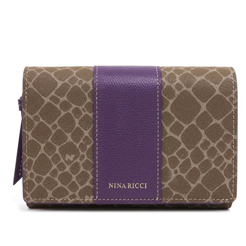 

Nina Ricci Grain Nouveau Purse Bifold Wallet Purple 85-8003