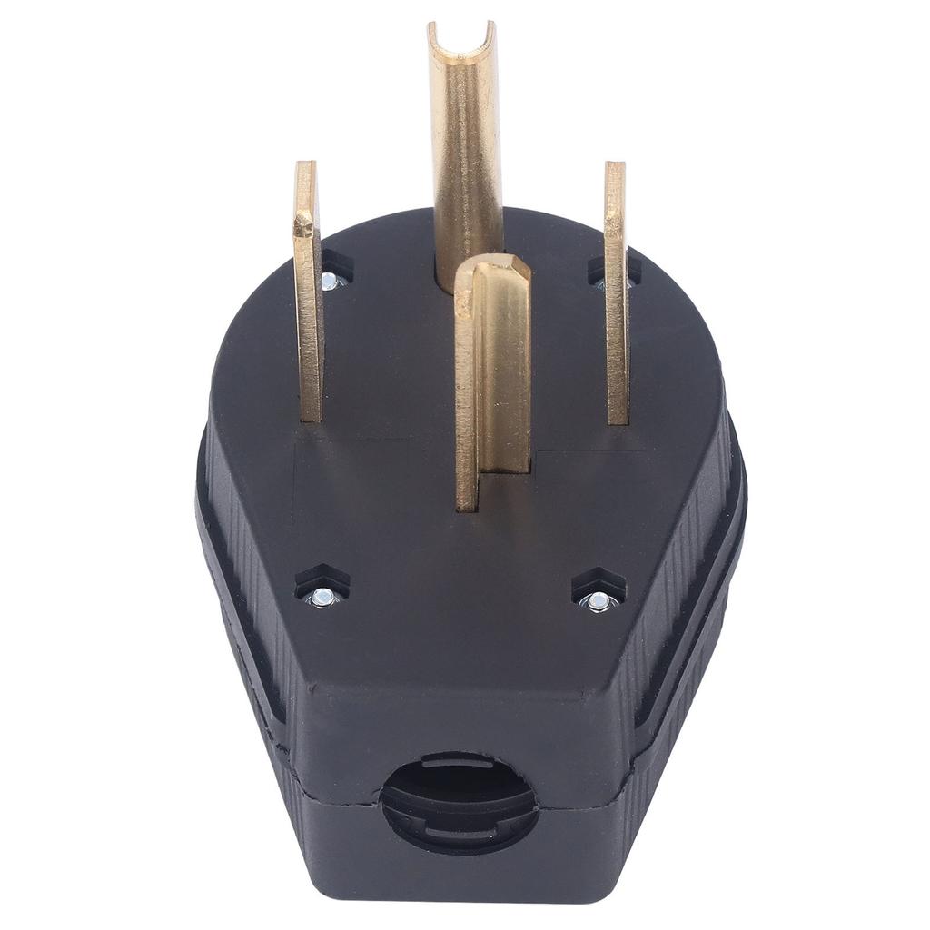 4 Hole Industrial Plug PA66 Plastic Brass Straight Power Plug Connector 30A 125V 250V
