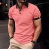 2024 Spring Men's Solid Color Short-Sleeve Polo Shirt