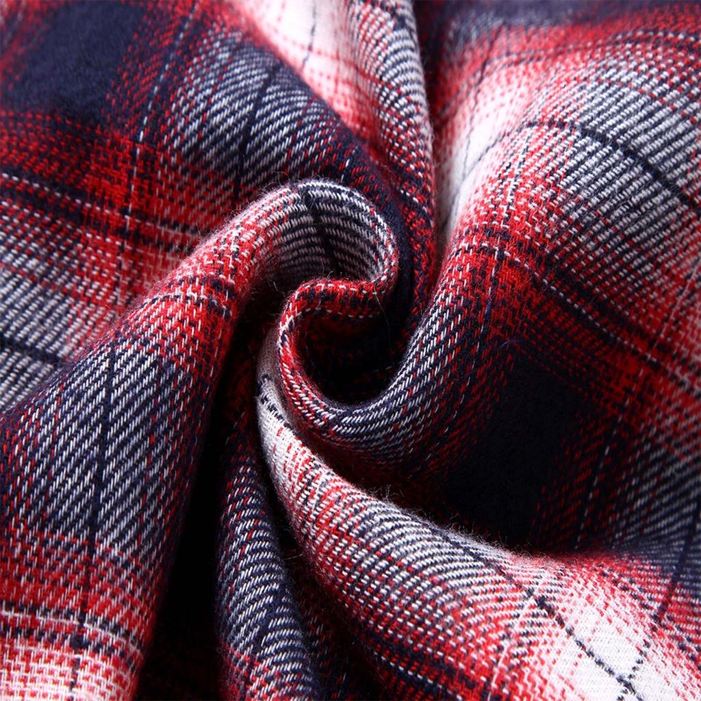 Men's Shirt Autumn Retro Plaid Lapel Long Sleeve Shirt Casual Shirt