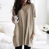 New Autumn Long Sleeved Casual Pocket T-shirt Top for Women's Clothing