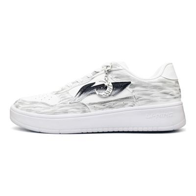 Li Ning Floating Boat Skateboard Shoes Unisex Low Top White/Black AGCS419-1(Team1532-)