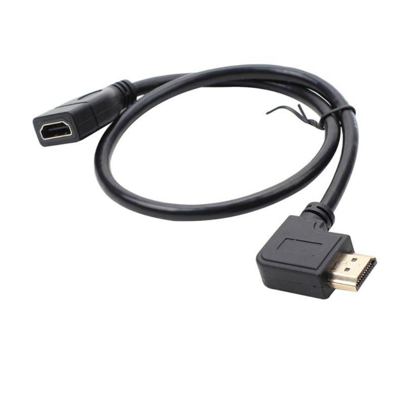 Space Efficient HDTV Extension Cable with 90 Degree L Bend Design for Space Saving and Easy Connection in Tight Space