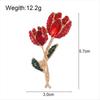 Crystal Tulip Brooch for Women, Elegant Floral Brooch
