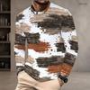 Men Plus Size Round Neck Long Sleeve Printed T Shirt White Red Black Pullover