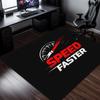 Speed Faster Racing Logo Rug Gaming Desk Mat Black Red Sport Theme Carpet Car Lover Room Decoration Floor Cover