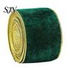 Gold Edge Ribbon for Trees Velvet Christmas Ribbon, 2.5 x 78 Inch Wired with Edges Gift Wrapping, Bow Making, DIY Crafts, Garland, Wreath, Tree Decor