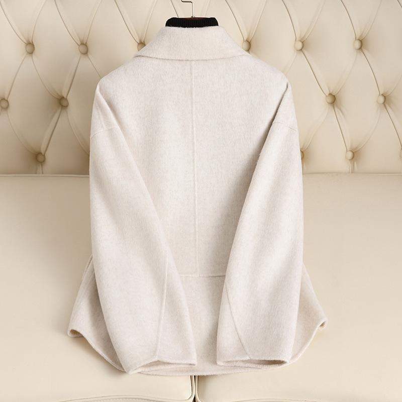 New autumn and winter double-sided wool coat temperament literary button woolen coat women's short