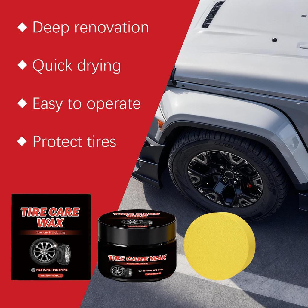 Tire Wax 50g Wheel Coating Paste Tire Coating Cream For Car Vehicle Automotive SUV Sedan Truck Garage Workshop Outdoor