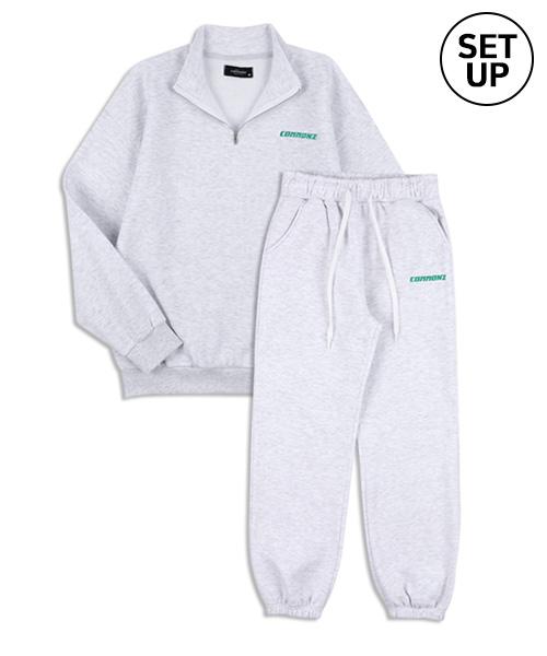 Commons Embroidered Logo Training Sweat Set_White Melange Content Reference/1 (95~100)