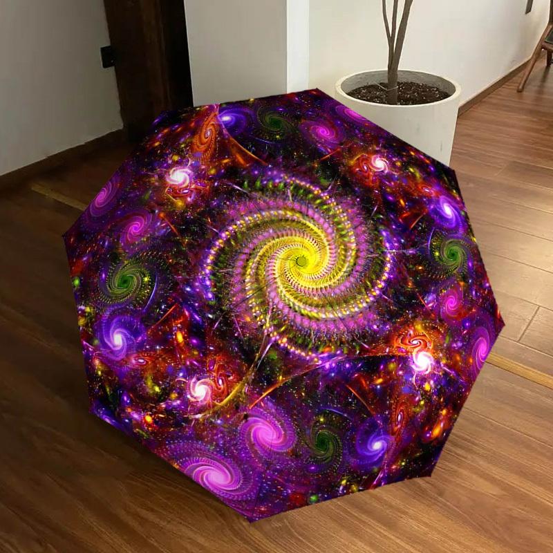 

1pc Cosmic Spiral Artwork Automatic Open/Close Umbrella, Folding Compact Umbrella with Lightweight Design for Women/Men yy251011104