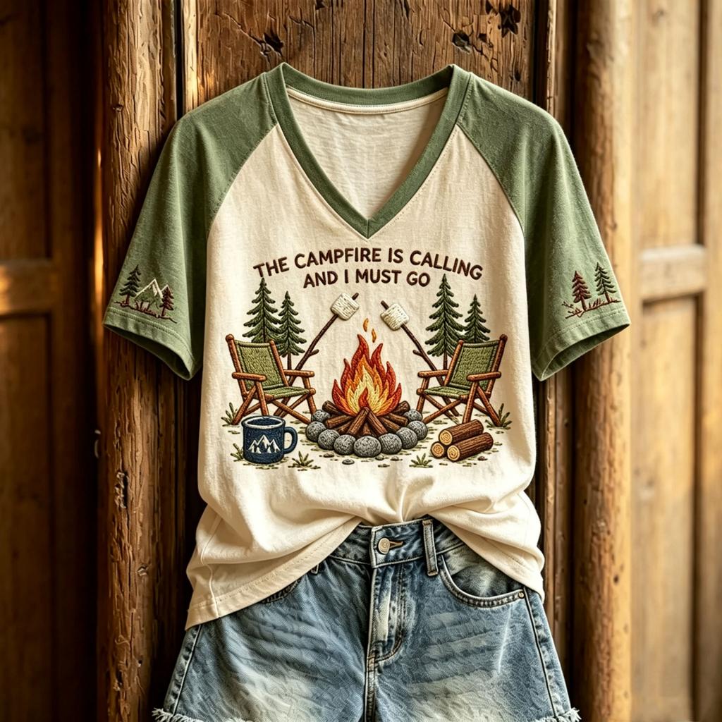 Women's Casual Halloween Print V-Neck Short Sleeve T-Shirt Top for Fall and Daily Wear