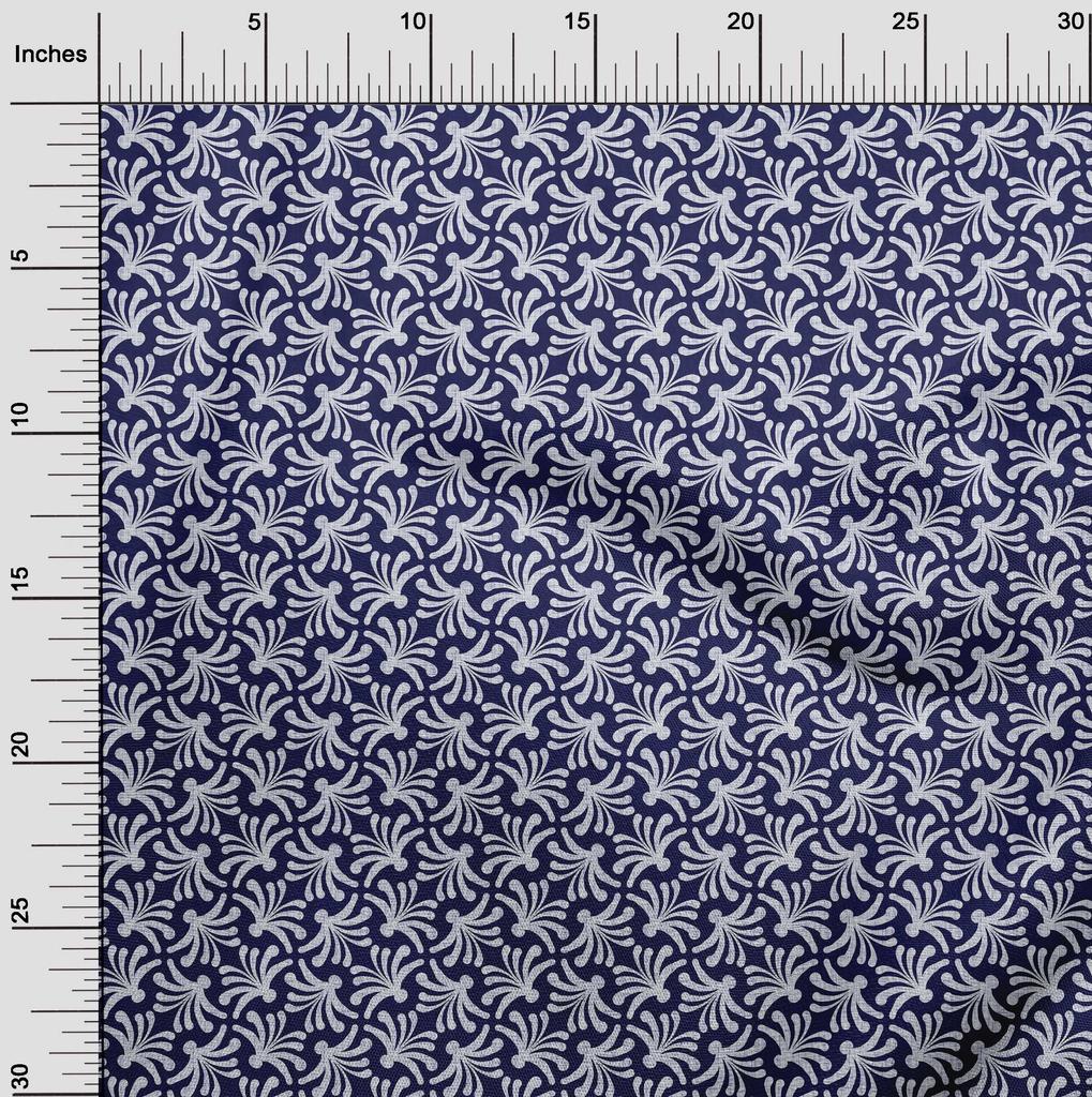oneOone Georgette Viscose Dark Blue Fabric Block Quilting Supplies Print Sewing Fabric By The Yard 42 Inch